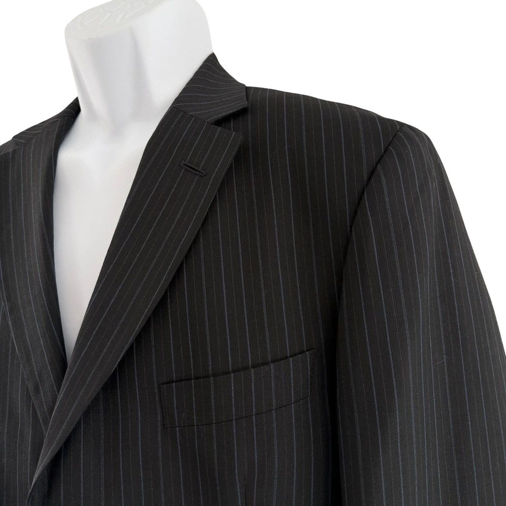 Hugo Boss Suit Jacket Mens 40 Black Scorsese Pinstripe Virgin Wool 3 Button USA